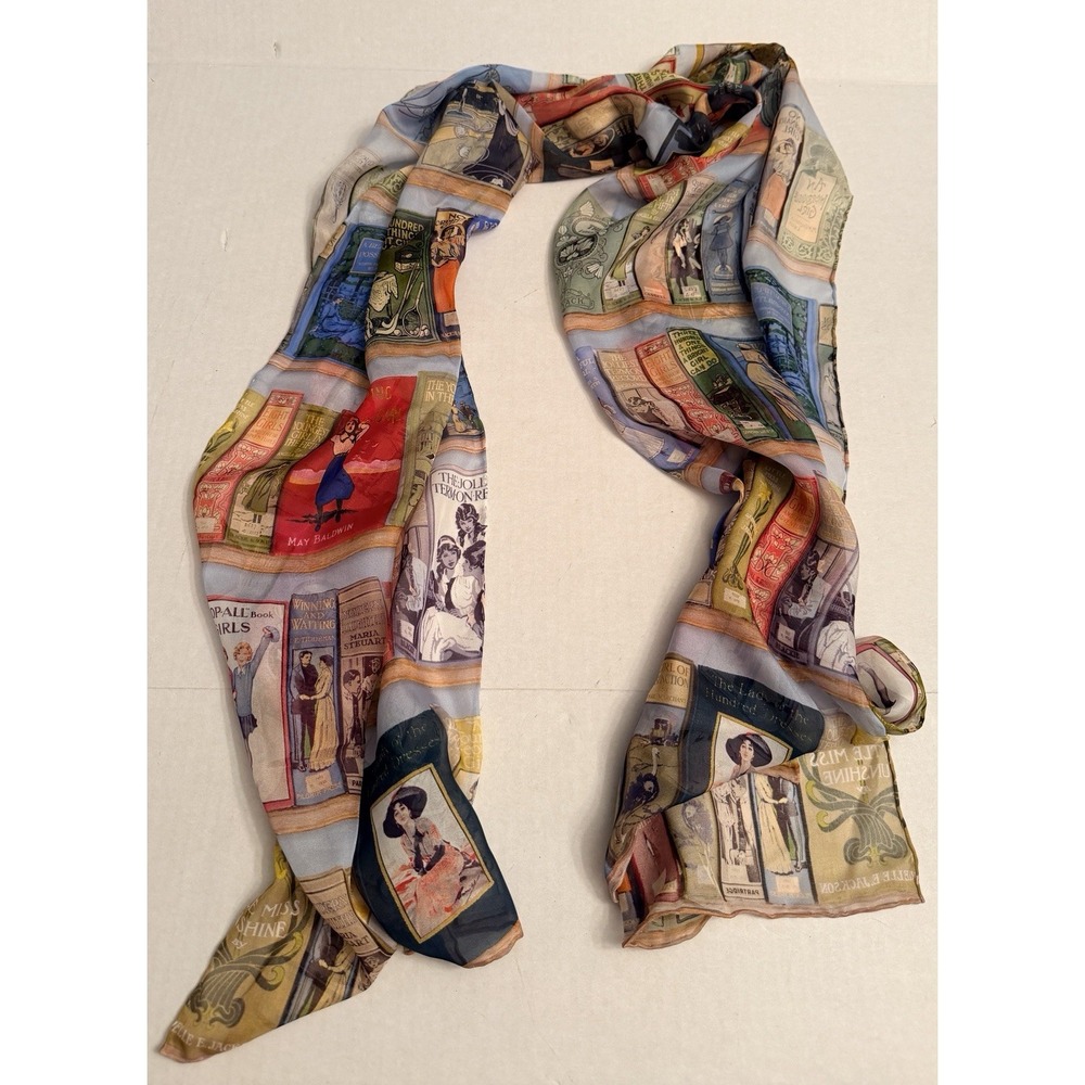Bodleian Library University of Oxford Fox & Chave Silk Scarf Vintage Bookshelf
